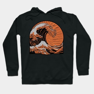 Dynamic Wave - Stylized Japanese-Inspired Illustration Hoodie